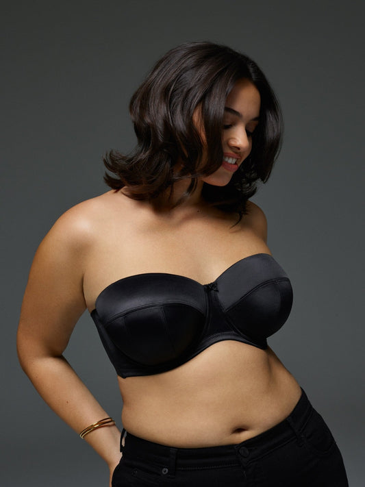 Dana Strapless Balconette in Black - Pinned Up Bra Lounge